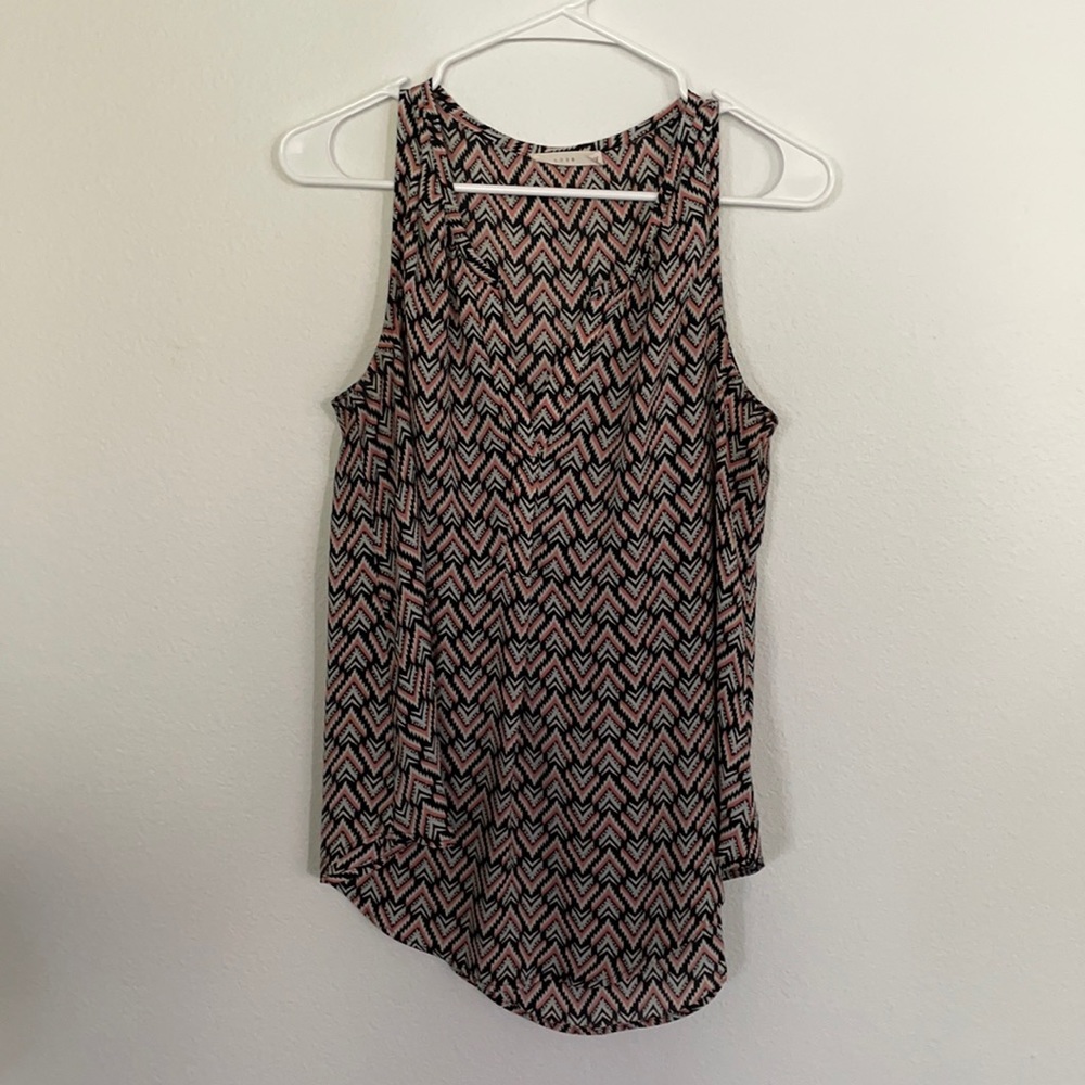 Lush Pink, Black & White Short Sleeve Top